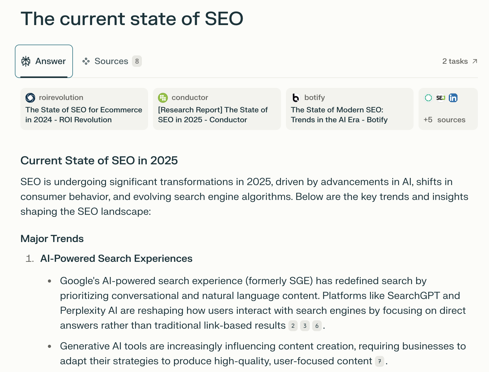 Conducting online research with Perplexity