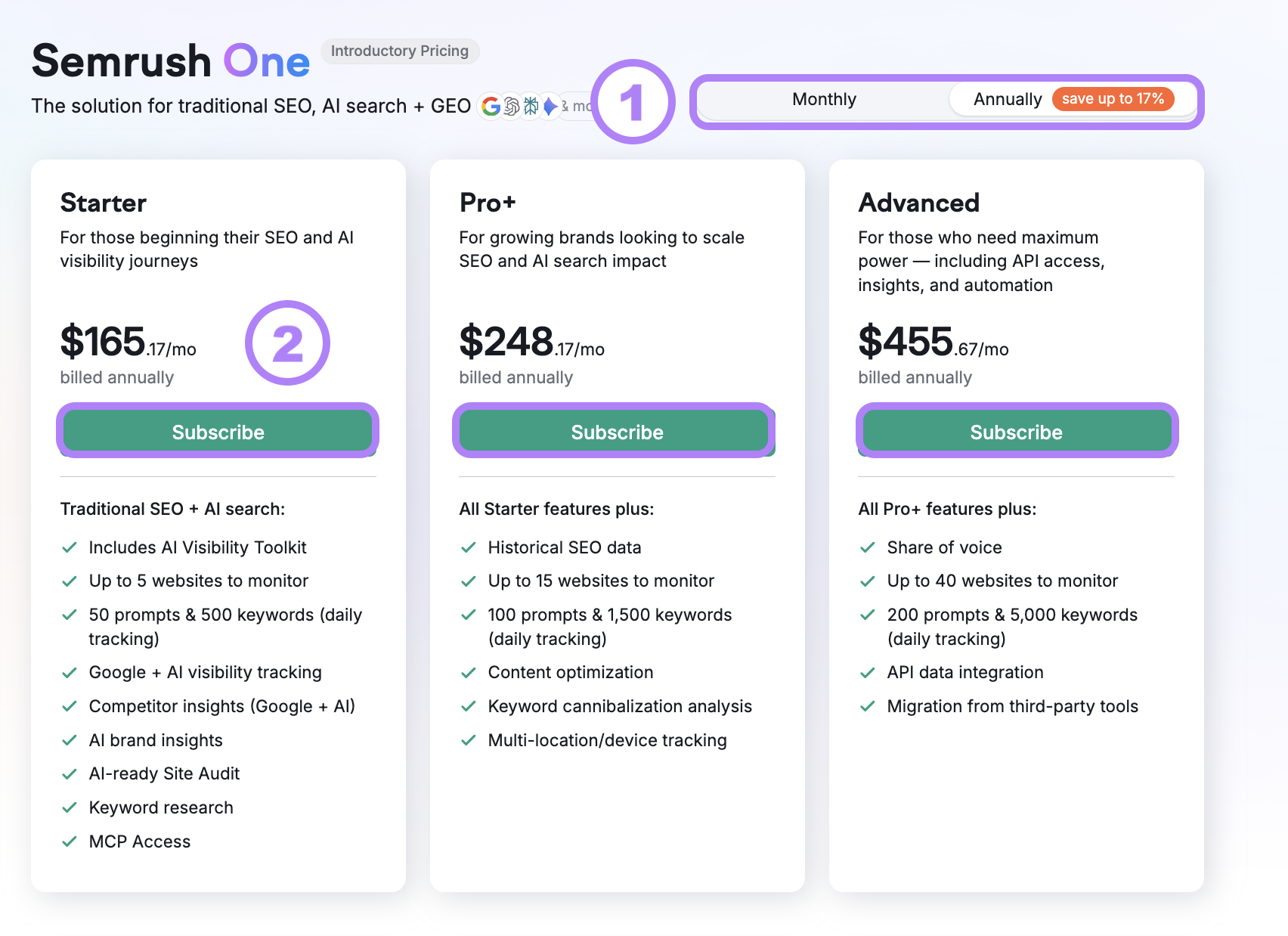 Semrush Plans Comparison: Semrush One vs SEO Toolkit image 3